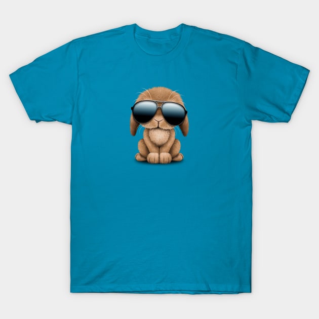 Cute Baby Bunny Wearing Sunglasses T-Shirt by jeffbartels